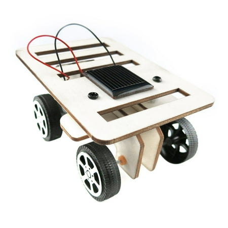 Powercenter Model - DIY Mini Wooden Car Model Solar Powered Kit Children Educational Toy Gift