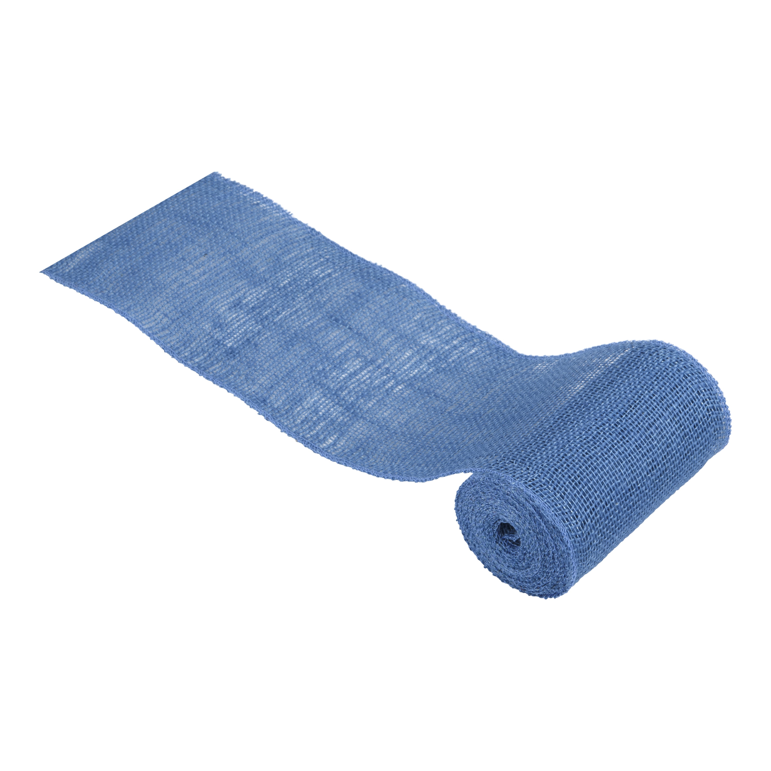 Love, Laugh, Craft Jute Burlap Roll Precut, Finished Edges, 6"W x 5-Yards, 740-23, Tranquil Blue