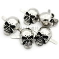 thumbnail image 3 of Skull Prong Stud Head Bone Gothic Style Ghost Studs Leather Craft Decorations Pack of 10 (Medium 10 x 15 mm, Silver), 3 of 9