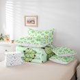 thumbnail image 6 of Homewish Kawaii Green Frog 7pcs Bedding Comforter Set For Preppy Children,Cartoon Animal Queen Bedding Sets Super Cozy,Polka Dots Queen Sheet Sets,Microfiber Bedroom Decor,Reversible, 6 of 8