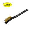 thumbnail image 1 of Herramienta de limpieza de cepillos Uxcell con mango antideslizante para limpiar escoria de soldadura y óxido de plástico de latón negro 3pcs, 1 of 5