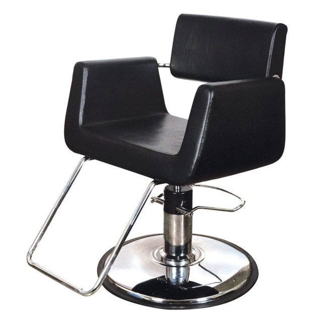 Chromium Brooklyn Professional Styling Chair with Foam Cushions, Black