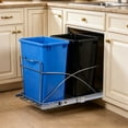 thumbnail image 2 of ZENY 35 Quart Double Pull Out Trash Garbage Can Waste Bin for Under Cabinet Sink, 44 lbs Capacity, Blue & Black, 2 of 10