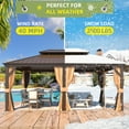 thumbnail image 6 of Hommow 12'x18' Hardtop Gazebo, Galvanized Steel Metal Double Roof Aluminum Gazebo with Curtain and Netting, 6 of 9