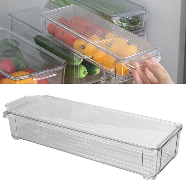Clear Plastic Pantry Organizer Bins, Large Capacity Multifunctional Plastic Transparent Food Storage Bins for Home Kitchen