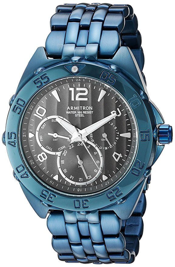 Armitron 20/4664DGNV Men's Blue IP Stainless Steel Multifunction Analog Watch