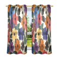 thumbnail image 6 of Yayeee Window Curtains Set of 2 for Living Room Light Filtering 63"x42", Large Colorful Flowers Pattern, 6 of 7