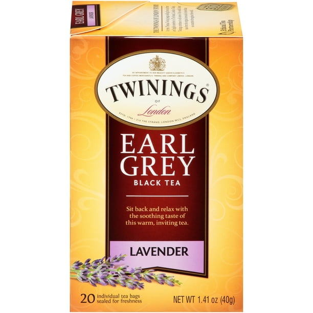 Twinings Lavender Earl Grey Black Tea Bags, 120 Ct (6 Boxes of 20