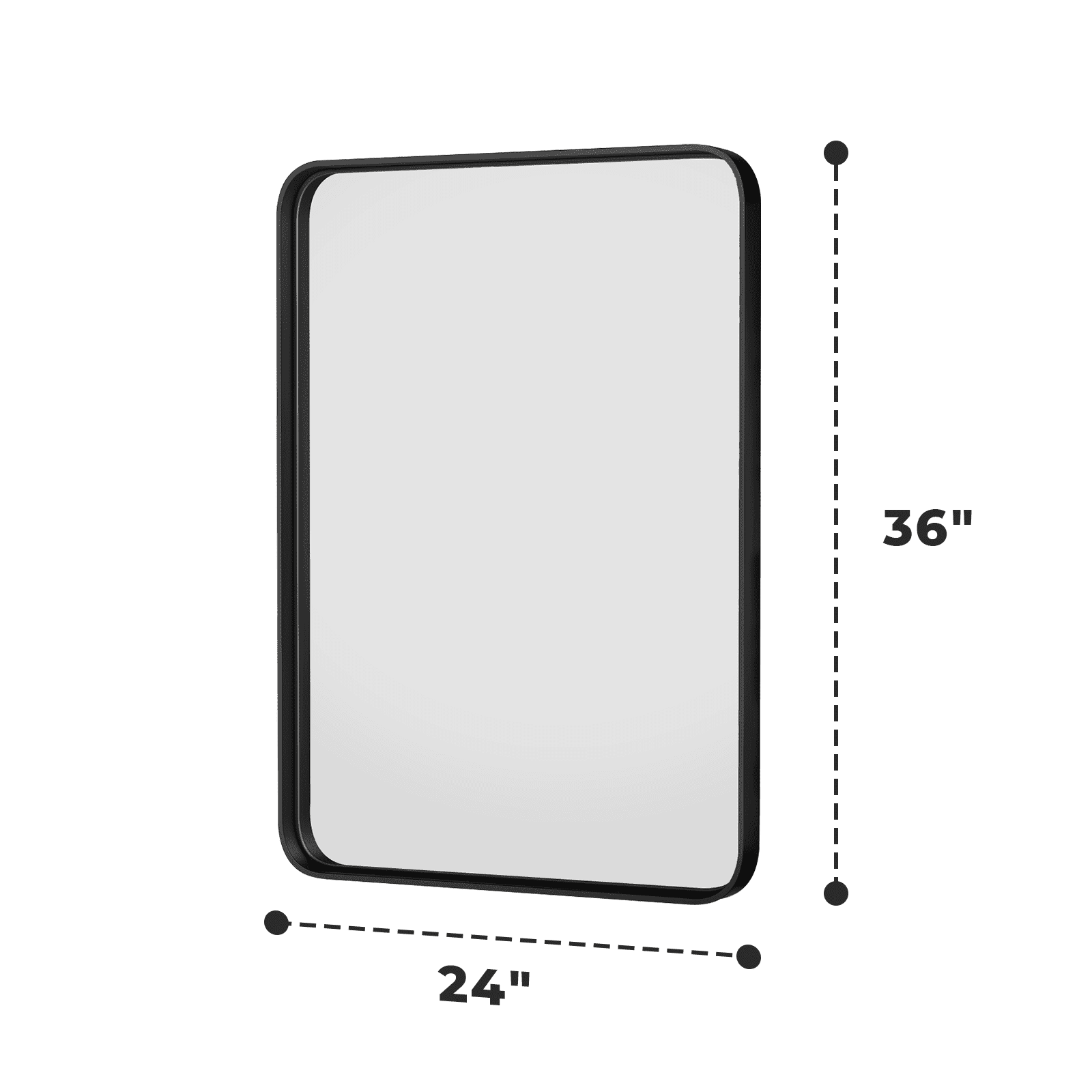 Alvantor Anti-Rust Metal Framed Rectangular Wall Mirror with Rounded Corners