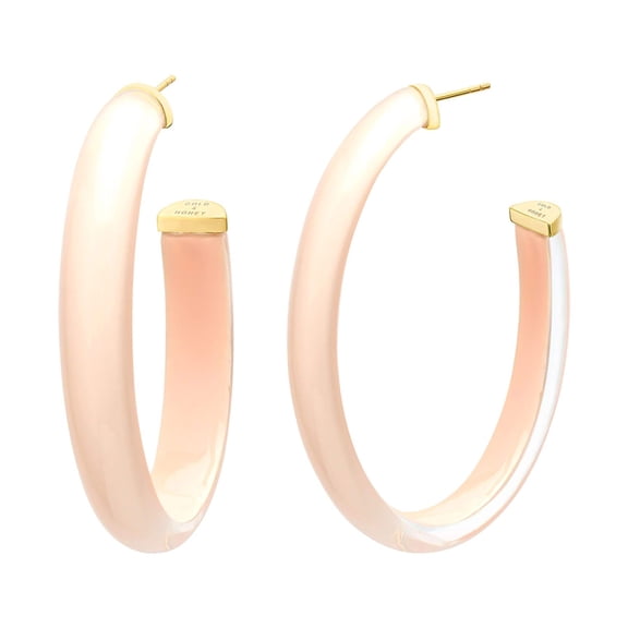 XL Oval Illusion Neutral Lucite Hoops