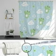 thumbnail image 4 of Frog Shower Curtain for Kids Childern Blue Funny Cartoon Shower Curtain Set Waterproof Fabric Bathroom Curtain with 12 Hooks 72x72 Inches(Cute Frog), 4 of 6