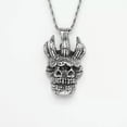 thumbnail image 3 of HOOUN Crâne Gothique Croix Faucheuse Collier Acier Inoxydable Chaîne Halloween Pendant, 3 of 5