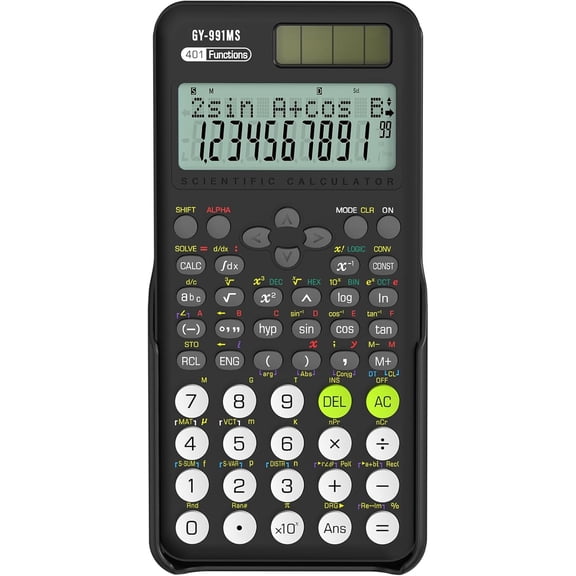 NEWYES 991 MS Scientific Calculator for Students, Science Calculator for Middle and High School Supplies Calculator with Cover (Black)