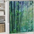 thumbnail image 6 of Shangniulu Shower Curtain for Bathroom with Hooks,Without Odor Polyester Fiber Material,Watercolor Bamboo Bathroom Decorative Shower Curtains Water Repellent Washable White, 6 of 7