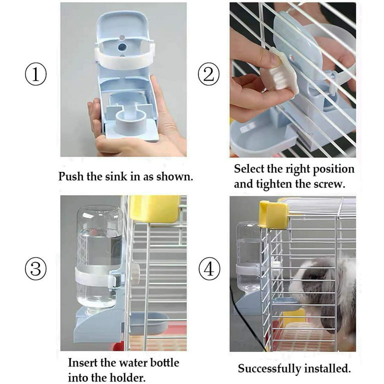 Rabbit Water Bottle, 17oz Hanging Water Fountain Automatic Dispenser No Leak  Waterfeeder For Bunny Chinchilla Guinea Pig Hedgehog Ferret