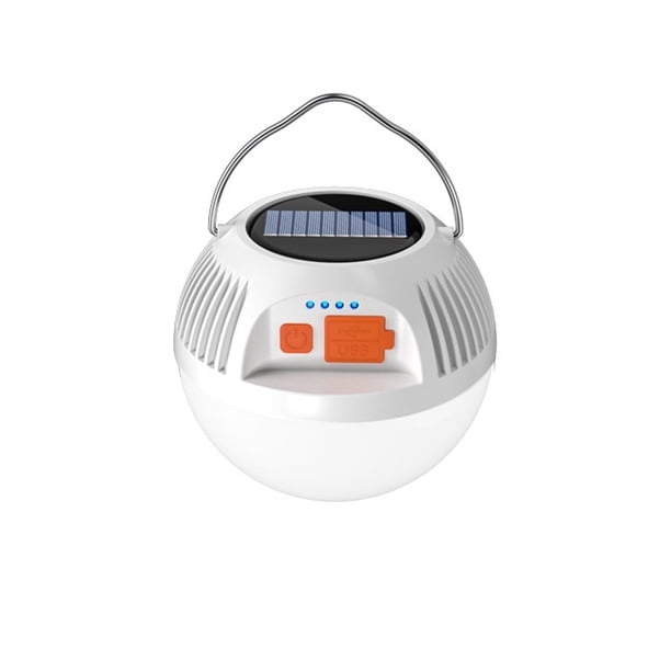 Inteprter Luz USB para exteriores, bombilla impermeable para colgar, iluminación de 3 modos, linterna recargable alta, senderismo, tienda de Iluminación y accesorios Blanco