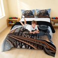 thumbnail image 3 of Erosebridal Train Full Size Comforter Sets, Steam Engine Bedding Comforter Set, Vintage Steam, Black Reversible 3pcs 1 Comforter and 2 Pillowcases, 3 of 6