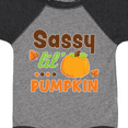 thumbnail image 4 of Inktastic Thanksgiving Sassy Lil Pumpkin with Fall Leaves Girls Baby Bodysuit, 4 of 5