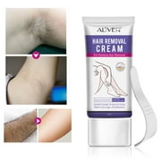 Aliver Hair Removal Cream for Underarms, Intimate Areas, Arms & Legs, Moisturizing with Aloe Vera, 1.76 oz