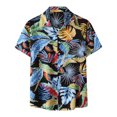 thumbnail image 1 of Camisa de manga corta de un solo pecho con botones informales para la playa para hombre Pompotops oipoqjl44067, 1 of 9