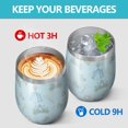 thumbnail image 4 of 12oz Stemless Wine Tumblers Princess Pattern Vacuum Insulated Stainless Steel Travel Tumbler Cups Mug with Lid and Straw for Champaign,Cocktail,Beer with Cleaning Brush, 4 of 5