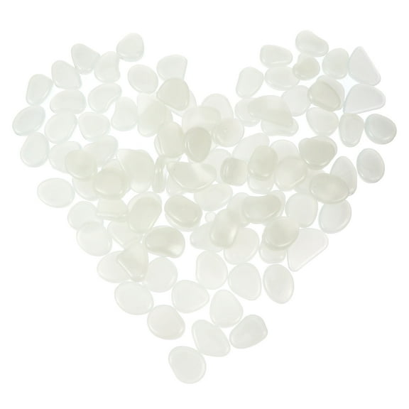 HONMEET Luminous Garden Pebbles Luminous Stones White 100Pcs 1.4X1In