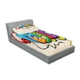 thumbnail image 2 of Ambesonne Retro Fitted Sheet & Pillow Sham Set, Music Graffiti Hip Hop, Twinxl, Multicolor, 2 of 2
