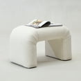 thumbnail image 3 of 28" Wide Modern Large Boucle Upholstered Arched Ottoman Foot Stool, Multi-Functional Sofa Footrest, Small Sofa Bench, and Extra Seating for Living Room, Bedroom, Entryway, Hallways, 3 of 15