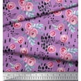 thumbnail image 2 of Soimoi Purple Rayon Fabric Brush Stroke & Ranunculus Floral Print Fabric by Yard 42 Inch Wide, 2 of 3