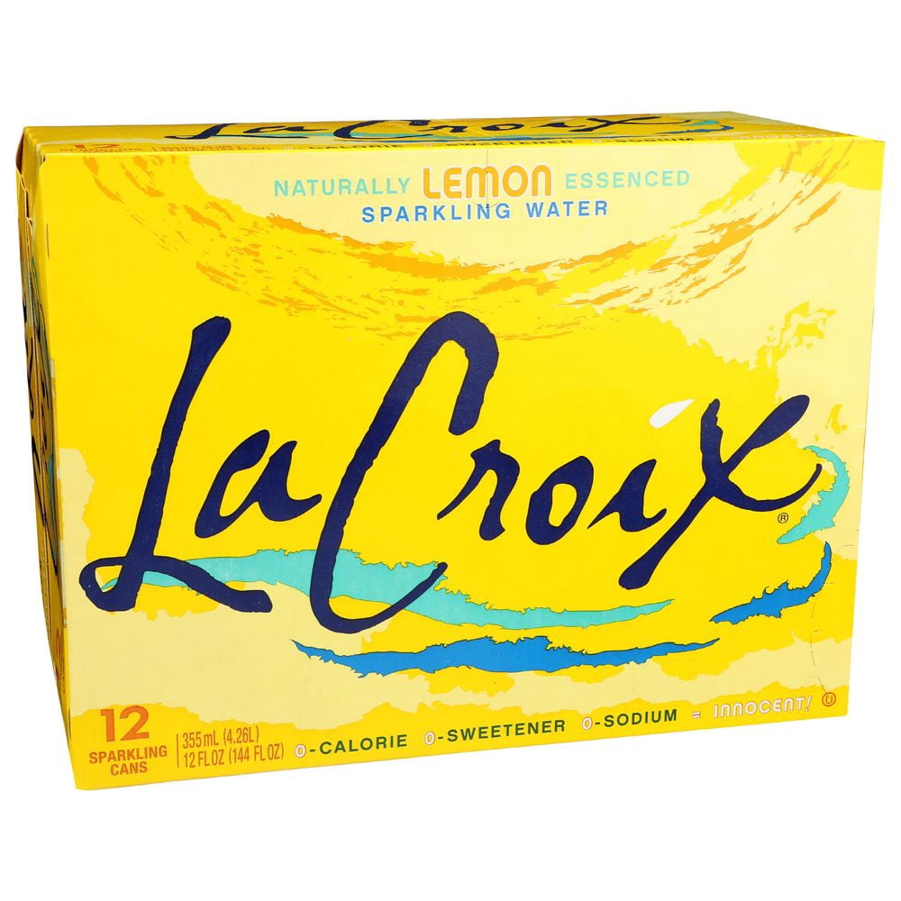 Lacroix Lemon Sparkling Water, 12 Fluid Ounce Can -- 24 per Case.