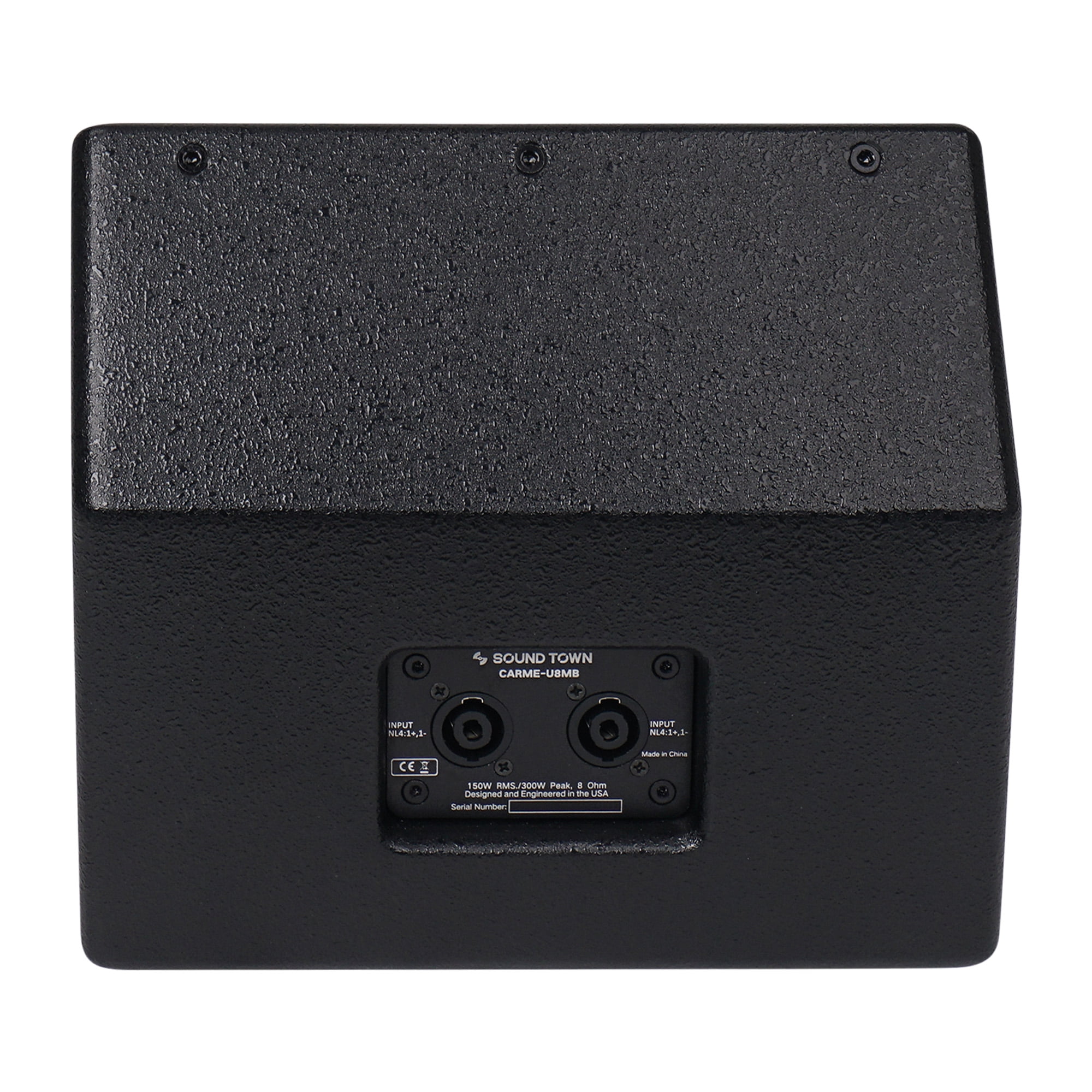 Sound Town CARME Series 8" Coaxial 2-Way Professional PA DJ Stage Monitor Speaker, Black with U Mounting Bracket, Birch Plywood for Installation, Live Sound, Bar, Church (CARME-U8MB)