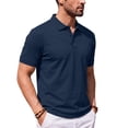 thumbnail image 3 of LNZGNM Men's Polo Shirt Golf Quick Dry Performance Short Sleeve Moisture Wicking Athletic Polo Collared Tennis T-Shirt,Navy (XXXXL), 3 of 5