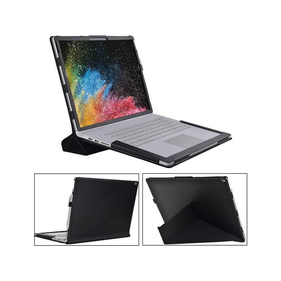 Case for 15 inch Microsoft Surface Book 3 / Surface Book 2 / Surface Book 1, Detachable PU Leather Folio Protective Laptop Cover with Stand Pencil Holder