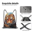 thumbnail image 4 of Xecao Colorful Plant Tiger Pattern Sports Drawstring Backpack - String Swim Gym Bag with Wet Proof Pocket for Women&Men-Small, 4 of 6