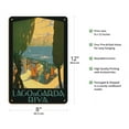 thumbnail image 2 of Lago di Garda (Lake Garda) - Riva Italy - Vintage Travel Poster by Antonio Simeoni c.1926 - 8 x 12 inch Vintage Wood Art Sign, 2 of 4