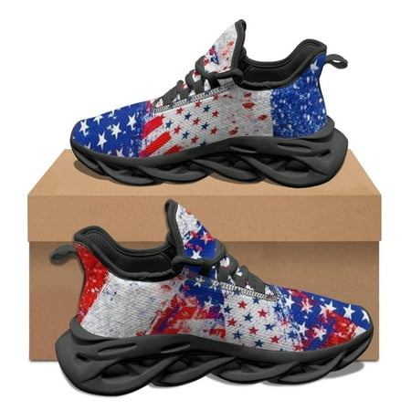 

United States Flag Pattern USA Nurse Unisex Autumn Winter Vulcanized Shoes Shock Absorption Non-slip Sneakers Walking Footwear