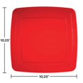 thumbnail image 2 of Translucent Red Square Plastic Banquet Plates 8 Count for 8 Guests, 2 of 2