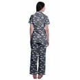thumbnail image 4 of Moomaya Notch Collar Button Down Printed Cotton Pajama Set For Women Nightwear, 4 of 6
