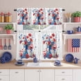 thumbnail image 2 of Independence Day Kitchen Curtains Valances 3 Piece Set, Red Blue Watercolor Flora American Flag Rod Pocket Tier Curtain and Valance Drapes for Small Window 24 Inch Length for Bedroom Cafe, 2 of 9