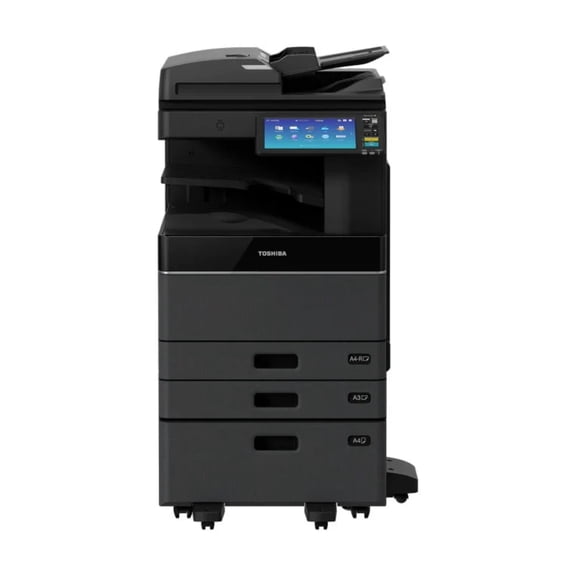 Restored Toshiba e-STUDIO 3005AC Color Multifunction Copier Printer, 30 PPM, Print Copy Scan, Duplex, Network Ready, 10.1" Touchscreen, Laser
