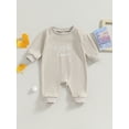 thumbnail image 2 of xiaxaixu Combinaison Bébé Manches Longues Col Rond Lettres Imprimer Automne Vêtements pour les Garçons Filles, 2 of 8