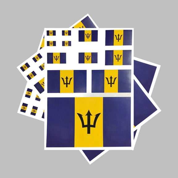 Uijokdef 3 PCS Flag Sticker Barbados Flag Stickers