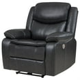 thumbnail image 4 of Susan Power Recliner, Dark Gray Faux Leather, USB Port, Pillow Top Arms, 4 of 6