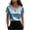 Light Blue, variant on Ohufall Women's T-shirt Satin Pearl Crew Neck Soft T Shirts Short Sleeve Comfy Summer Fashion Tshirt