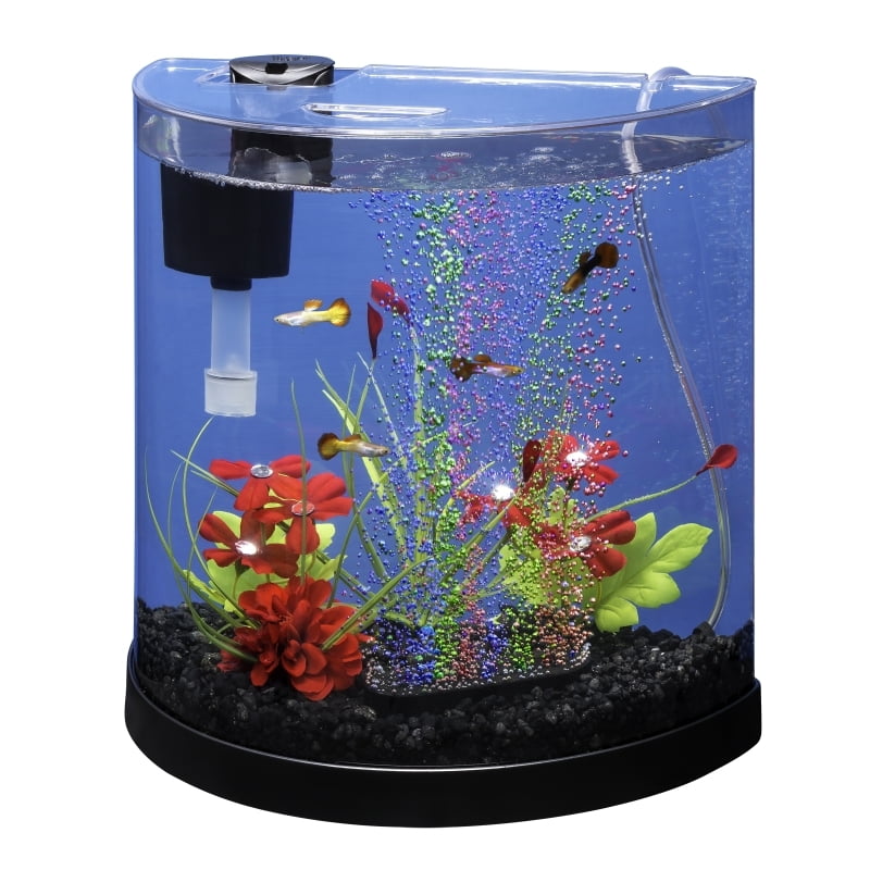 Tetra ColorFusion Starter Aquarium Kit Gallons, Half-Moon Shape, With ...