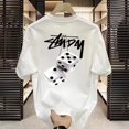 thumbnail image 1 of Las mismas camisetas de manga corta de algodón puro para hombres y mujeres CSTU de moda de verano para parejas graffiti mercury dice sueltas y casuales, 1 of 4