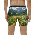 thumbnail image 4 of Salouo Mountain Daisy Meadow Pattern Men's Boxer Briefs, Soft & Breathable Underwear Elastic Waistband Briefs for Men,1-Pack, 4 of 7