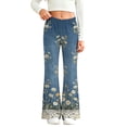 thumbnail image 2 of Auroural Loose Pants for Toddler Girls 3T Kids Girls Cute Flower Lace Print Soft Elasticity Casual Flared Trousers Pants, 2 of 8