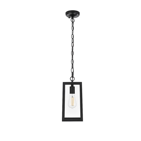 Elegant Lighting Veda 13 inch Outdoor Pendant in Black