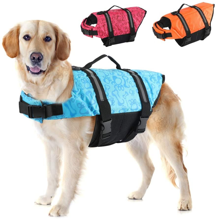 Pets Dog Life Jacket, Lightweight Dog Life Vests with Rescue Handle for